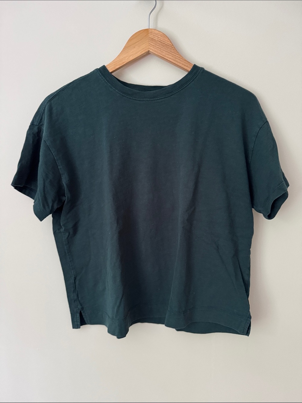 Old Navy 100% Cotton Boxy Crew Neck Short Sleeve Tee in Dark Green | Size M